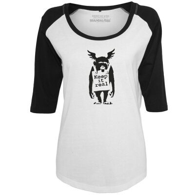 Banksy - Ladies - Ape - Raglan Tee - white/black XXL