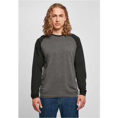 Build Your Brand - Contrast Raglan Longsleeve (BB023) - charcoal/black M