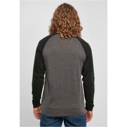 Build Your Brand - Contrast Raglan Longsleeve (BB023) - charcoal/black XL