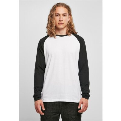 Build Your Brand - Contrast Raglan Longsleeve (BB023) - white/black S