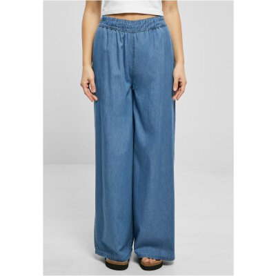 Urban Classics - TB5986 Ladies Light Denim Wide Leg Pants - skybluue washed