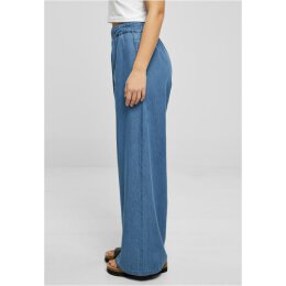 Urban Classics - TB5986 Ladies Light Denim Wide Leg Pants - skybluue washed