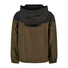 Urban Classics - UCK2398 Boys Tone Tech Windrunner - black/darkolive 158/164