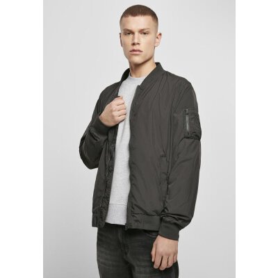 Build Your Brand - Nylon Bomber Jacket (BY045) - black XL