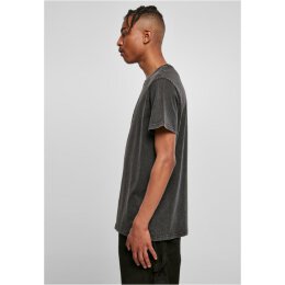 Build Your Brand - Acid Washed Round Neck Tee (BY190) - black XL