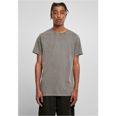 Build Your Brand - Acid Washed Round Neck Tee (BY190) - asphalt L