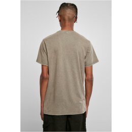Build Your Brand - Acid Washed Round Neck Tee (BY190) - darkkhaki XL