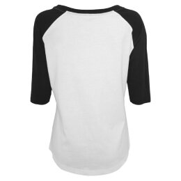Build Your Brand - Ladies 3/4 Contrast Raglan Tee (BY022) - white/black M