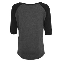 Build Your Brand - Ladies 3/4 Contrast Raglan Tee (BY022) - charcoal/black M