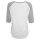 Build Your Brand - Ladies 3/4 Contrast Raglan Tee (BY022) - white/h. grey M
