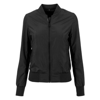 Build Your Brand - Ladies Nylon Bomber Jacket (BY044) - black