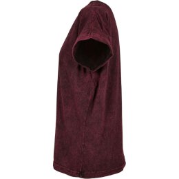 Build Your Brand - Ladies Acid Washed Extended Shoulder Tee (BY053) - berry black