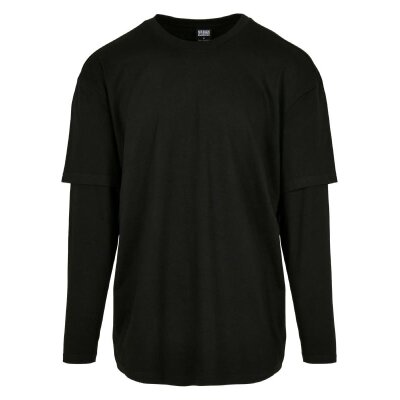 Urban Classics - TB2887 Oversized Shaped Double Layer LS Tee - black / black