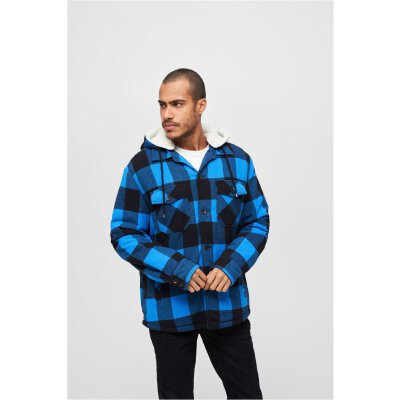 Brandit - BD3172 Lumberjacket Hooded - black/blue 6XL