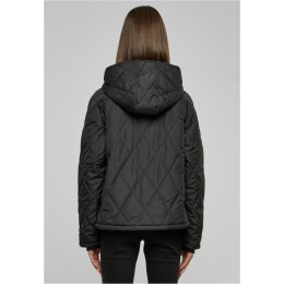 Urban Classics - TB6067 Ladies Oversized Diamond Quilted Hooded Jacket - black