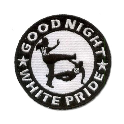 Good Night White Pride - schwarz/weiß - gestickter Patch (Aufnäher