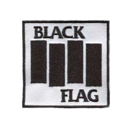 Black Flag - weiß/schwarz - gestickter Patch...