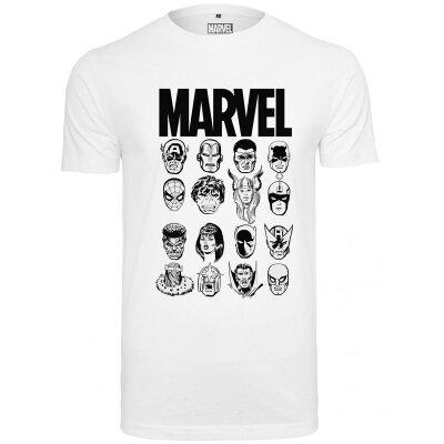 Merchcode - MC312 Marvel Crew Tee - white XL