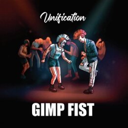 GIMP FIST - UNIFICATION (TRANSPARENT RED W/ BLUE SPLASHES...