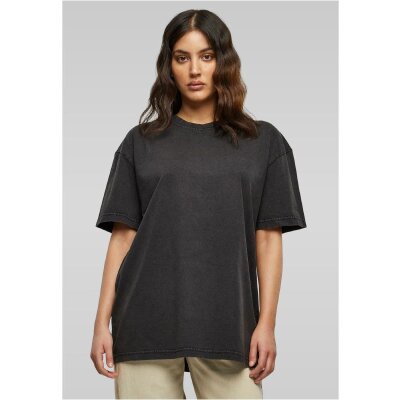 Build Your Brand - Ladies Oversized Acid Wash Tee (BY270) - black