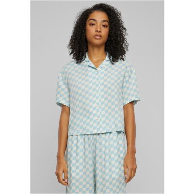 Urban Classics - TB4365 - Ladies Viscose Resort Shirt - oceanbluecheck XL