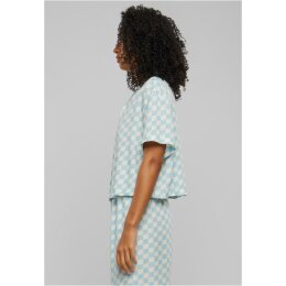 Urban Classics - TB4365 - Ladies Viscose Resort Shirt - oceanbluecheck XL