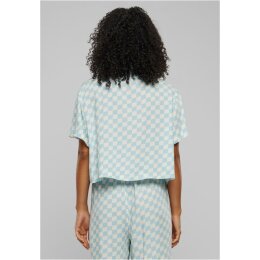 Urban Classics - TB4365 - Ladies Viscose Resort Shirt - oceanbluecheck XL