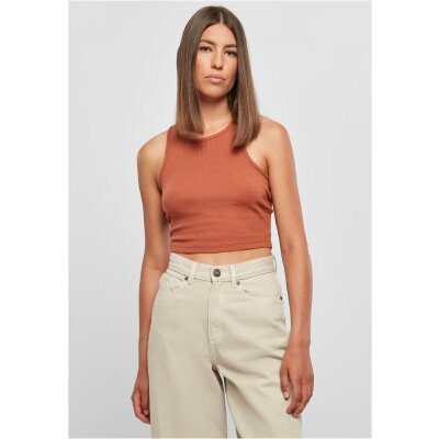 Urban Classics - Ladies Cropped Rib Top (TB1498) - terracotta XL
