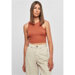 Urban Classics - Ladies Cropped Rib Top (TB1498) - terracotta XL