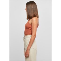Urban Classics - Ladies Cropped Rib Top (TB1498) - terracotta XL