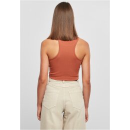 Urban Classics - Ladies Cropped Rib Top (TB1498) - terracotta XL