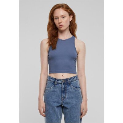 Urban Classics - Ladies Cropped Rib Top (TB1498) - vintageblue S