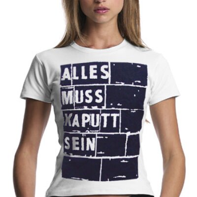 Pascow - Alles Muss Kaputt Sein - tailliertes Shirt (Girl Shirt) - weiß  XL