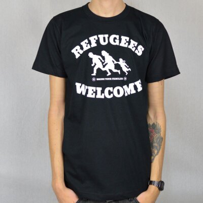 Tante Guerilla - Refugees Welcome  - T-Shirt - black L