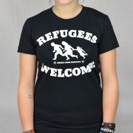 Tante Guerilla - Refugees Welcome  - Girl-Shirt - black