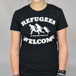 Tante Guerilla - Refugees Welcome  - Girl-Shirt - black XL
