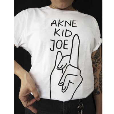 Akne Kid Joe - Mittelfinger - T-Shirt - white M