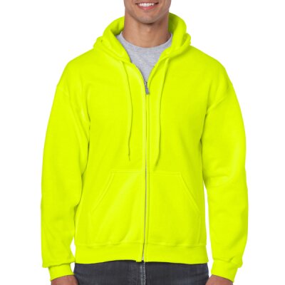 Gildan - 18600 Unisex Heavy Blend Zip Hooded Sweatshirt - safety green (neon) XL