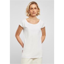 Build Your Brand - Ladies Wide Neck Tee (BB013) - white