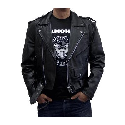 Lederjacke im Ramones Stil XL