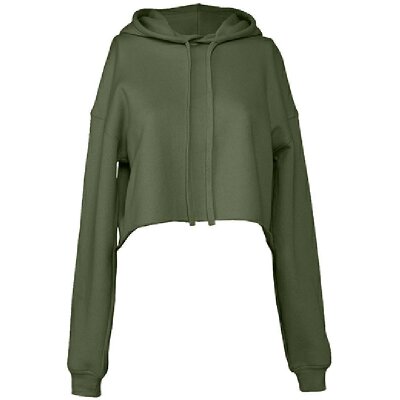 Bella + Canvas - 7502 Women´s Cropped Fleece Hoodie - Military Green S