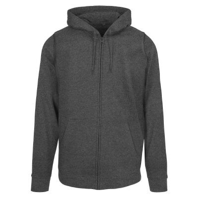 Build Your Brand - Basic Zip Hoody (BB008) - charcoal