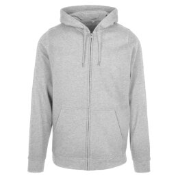 Build Your Brand - Basic Zip Hoody (BB008) - heather grey L