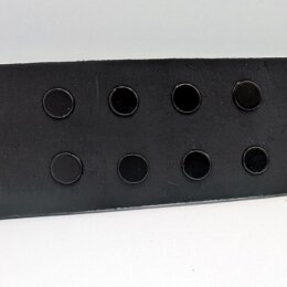 Nietengürtel - Gürtel mit schwarzen Killernieten - 2-Reihig - B029 - Echtleder - black M