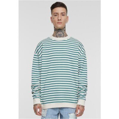 Urban Classics - Striped Crewneck (TB6411) - whitesand/paleleaf