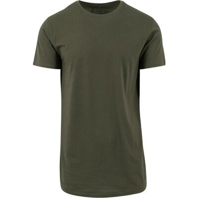 Build Your Brand - Shaped Long Tee (BY028) - olive L