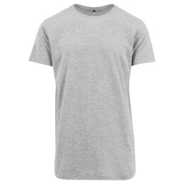 Build Your Brand - Shaped Long Tee (BY028) - heather grey