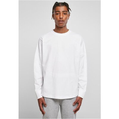 Build Your Brand - Oversized Cut On Sleeve Longsleeve (BY198) - white