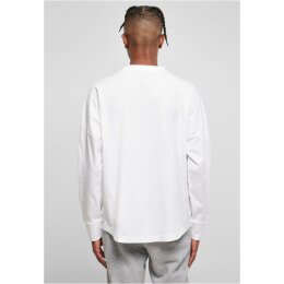 Build Your Brand - Oversized Cut On Sleeve Longsleeve (BY198) - white