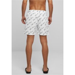 Urban Classics - TB2679 Pattern Swim Shorts - whitescriptlogo